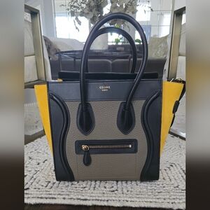 🌟 CELINE Tricolor Luggage Micro Leather Bag in Excellent condition